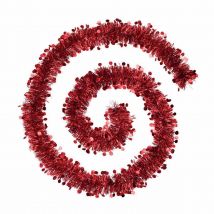 Guirlande de Noël brins et petits ronds - Rouge - Polyester/Plastique - Home Maison