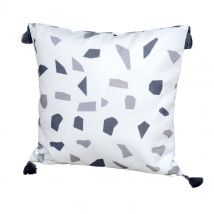 Coussin en Toile à Imprimés Fantaisies - Gris clair - Toile - Home Maison