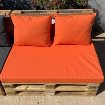 Coussin d'assise pour palette - Orange - 80x120x5 cm - Polyester - Home Maison