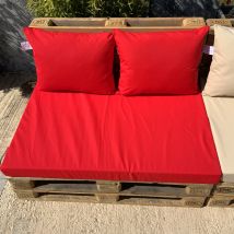 Coussin d'assise pour palette - Rouge - Polyester - Home Maison