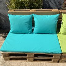 Coussin d'assise pour palette - Turquoise - 80x120x5 cm - Polyester - Home Maison