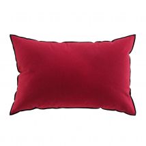 Coussin avec surjet en coton recyclé - Bordeaux - Coton - Home Maison