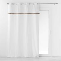 Rideau tamisant à galon frangé - Beige - Polyester/Coton - Home Maison