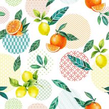 Toile cirée aux impressions d'agrumes - Multicolore - 140 cm - Plastique - Home Maison