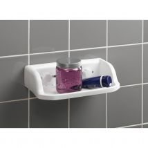 Etagère de douche à ventouses - Blanc - Plastique - Home Maison