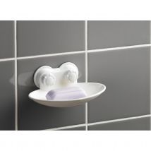 Porte savon à ventouse - Blanc - Plastique - Home Maison