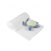 Doudou tortue et son plaid - Blanc - Polyester - Home Maison