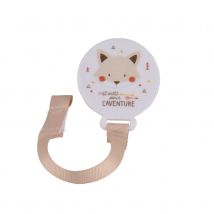 Attache sucette renard avec fixation par clip - Blanc - Plastique - Home Maison