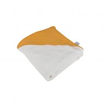 Cape de bain en gaze de coton et éponge - Jaune moutarde - 75x75 cm - Coton - Home Maison