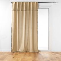 Rideau voilage surfilé passants cachés - Beige - Coton - Home Maison