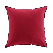 Coussin avec surjet en coton recyclé - Bordeaux - Coton - Home Maison
