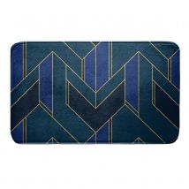 Tapis de bain esprit année 30 - Bleu Marine - Polyester/Microfibre - Home Maison