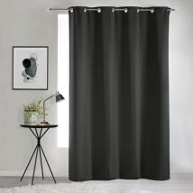 Rideau occultant uni à oeillets - Charbon - Polyester - Home Maison