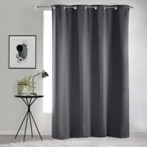 Rideau occultant uni à oeillets - Ardoise - Polyester - Home Maison