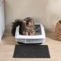 Bac à litière pour chat - Gris - Plastique - Home Maison