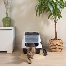 Maison de toilette pour chat avec pelle et filtre - Ivoire - 53x36x42 cm - Plastique - Home Maison