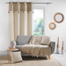 Rideau d'ameublement esprit doré - Naturel - Coton - Home Maison