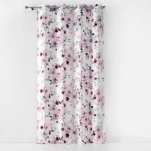 Rideau en velours fleuri - Blanc - Velours - Home Maison