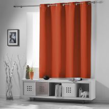 Rideau court occultant 90 % adapté radiateur - Terracotta - 135x180 cm - Polyester - Home Maison