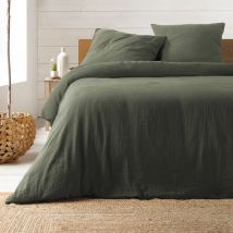 Parure de couette en gaze de coton - Kaki - Gaze de coton/Coton - Home Maison