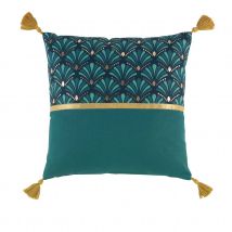 Coussin style art déco - Bleu - Coton - Home Maison