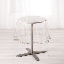Nappe ronde finition biais coloré - Taupe - Polyester - Home Maison