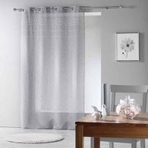 Voilage Motif "Perles" - Gris - Polyester - Home Maison
