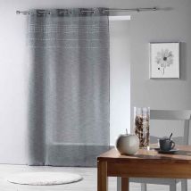 Voilage Motif "Perles" - Gris - Polyester - Home Maison