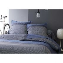 Drap Plat en Satin de Coton - Bleu - Coton - Home Maison