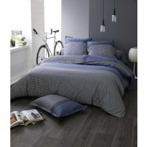 Housse de Couette en Satin de Coton - Bleu - Coton - Home Maison