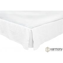 Cache sommier Harmony en 100% lin lavé - Blanc - Lin - Home Maison