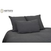 Taie d'Oreiller Harmony en 100% Lin Lavé - Gris anthracite - 65x65 cm - Lin - Home Maison