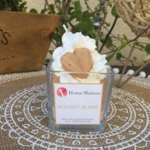 Bougie gourmande et carrée - Beige - Cire de soja - Home Maison