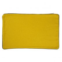 Housse de coussin en coton et chanvre - Jaune - Coton - Home Maison