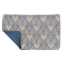 Housse de coussin imprimée art décoratif - Bleu - Polyester - Home Maison