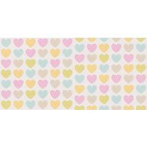 Papier Peint "Love Hearts" - Rose Clair - Papier - Home Maison