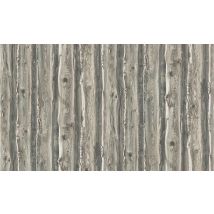Papier Peint - Effet "Planches Usées par le temps" - Gris clair - Papier - Home Maison