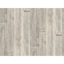 Papier Peint imitation "Planches Cloutées" - Gris clair - Papier - Home Maison