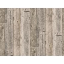Papier Peint imitation "Planches Cloutées" - Naturel - Papier - Home Maison