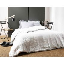 Housse de Couette Unie en Lin - Blanc - Lin - Home Maison