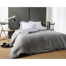 Housse de Couette Unie en Lin - Gris - Lin - Home Maison