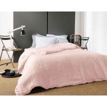 Housse de Couette Unie en Lin - Rose poudré - Lin - Home Maison