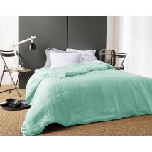 Housse de Couette Unie en Lin - Vert - Lin - Home Maison