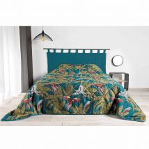 Jeté de lit à jacquard exotique - Bleu - Polyester/Jacquard - Home Maison