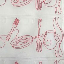 Modulable brodé ustensiles de cuisine - Rouge - Polyester - Home Maison