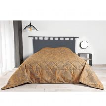 Jeté de lit aux feuilles stylisées - Cuivre - 240x260 cm - Polyester - Home Maison