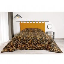 Jeté de lit avec des impressions ethniques - Orange - 240x260 cm - Polyester - Home Maison