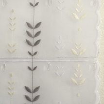 Modulable brodé feuilles d'orgeat - Gris - Polyester - Home Maison