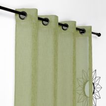 Voilage uni Saphir - Vert - Polyester - Home Maison