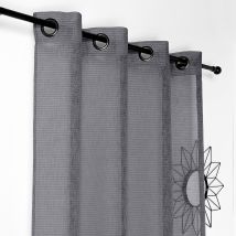 Voilage uni Saphir - Gris - Polyester - Home Maison